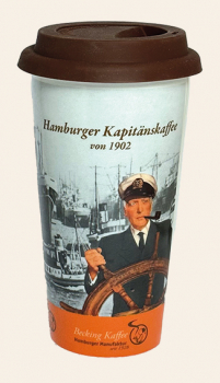Porzellan-Thermo-Becher, Hamburger Kapitänskaffee von 1902