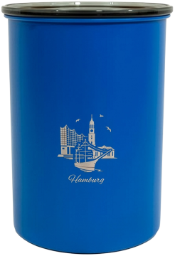 Airscape Kaffeedose mit Hamburg Motiv, 500 g, mattblau