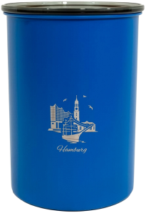 Airscape Kaffeedose mit Hamburg Motiv, 500 g, mattblau