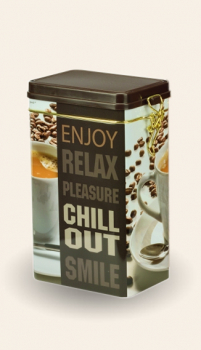 Kaffeedose eckig, Enjoy - Relax- Chill out