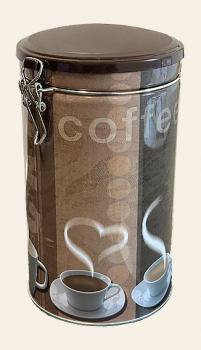 Kaffeedose rund, Coffee - Herzen, 500g