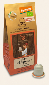 Kaffee El Puro No.9, Demeter, 10 Kapseln, Lungo (für das Nespresso-System)